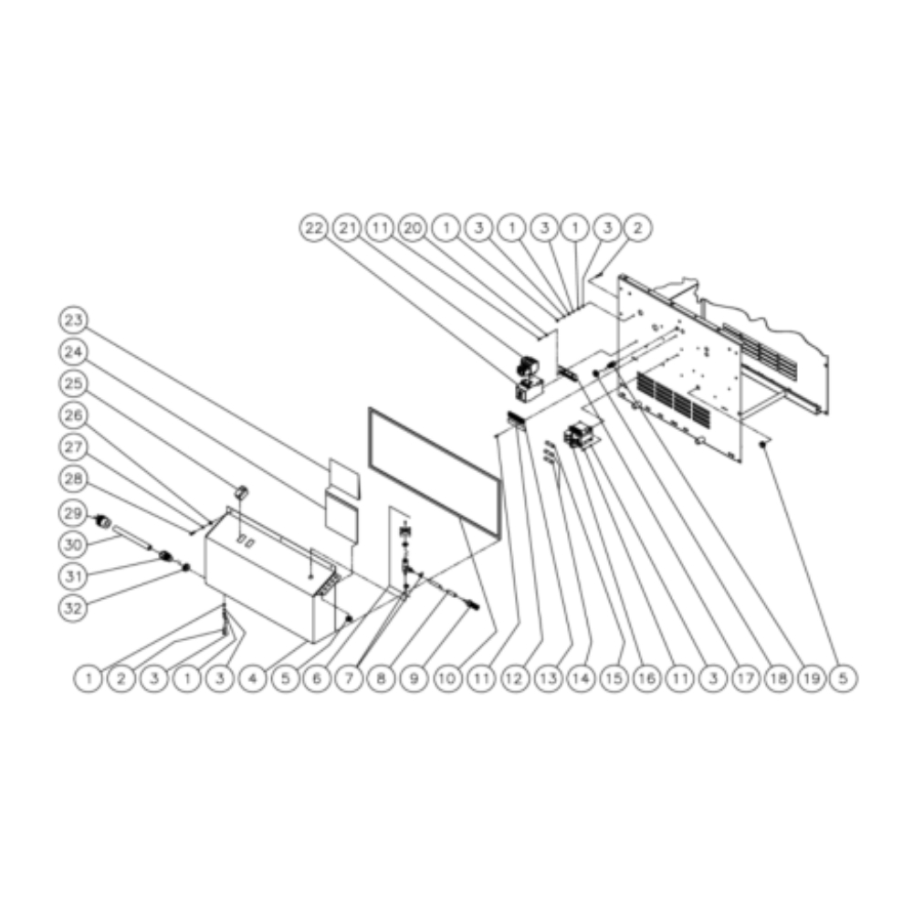 Electric Box Diagram and Parts List for HHS-2004-0E3A  Mi-T-M Pressure Washer