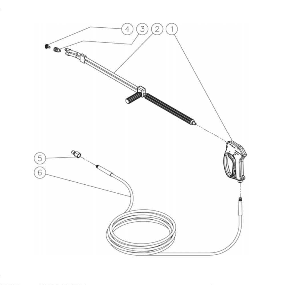 Gun/Wand/Hose Diagram and Parts List for HDC-3505-0B7G  Mi-T-M Pressure Washer