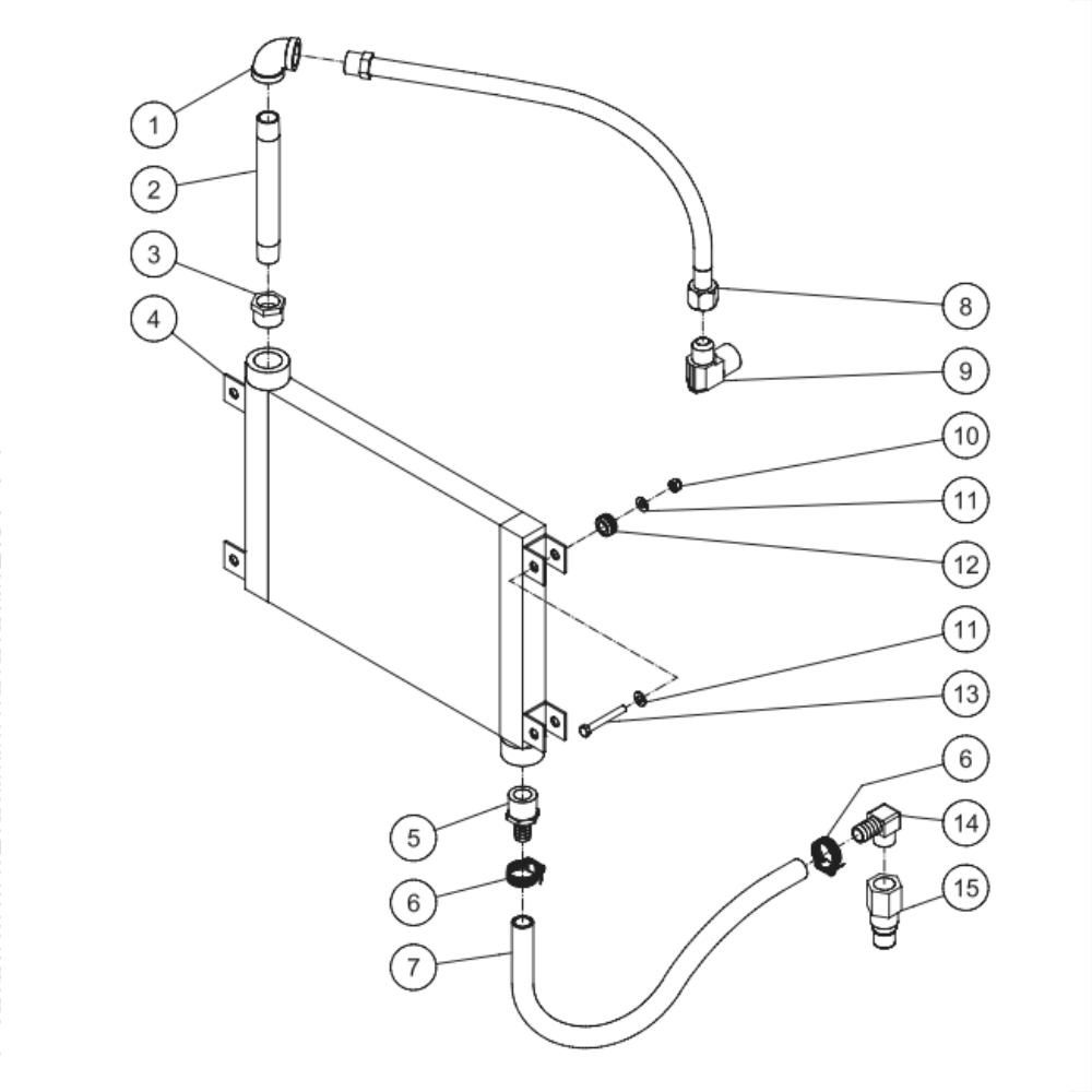 Aftercooler Diagram and Parts List for ADS-20310-120HM  Mi-T-M Compressor