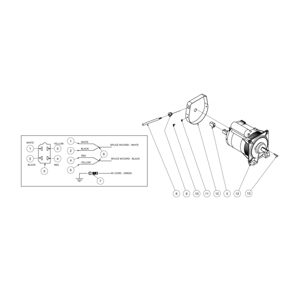Alternator Diagram and Parts List for HS-3008-0MGH  Mi-T-M Pressure Washer