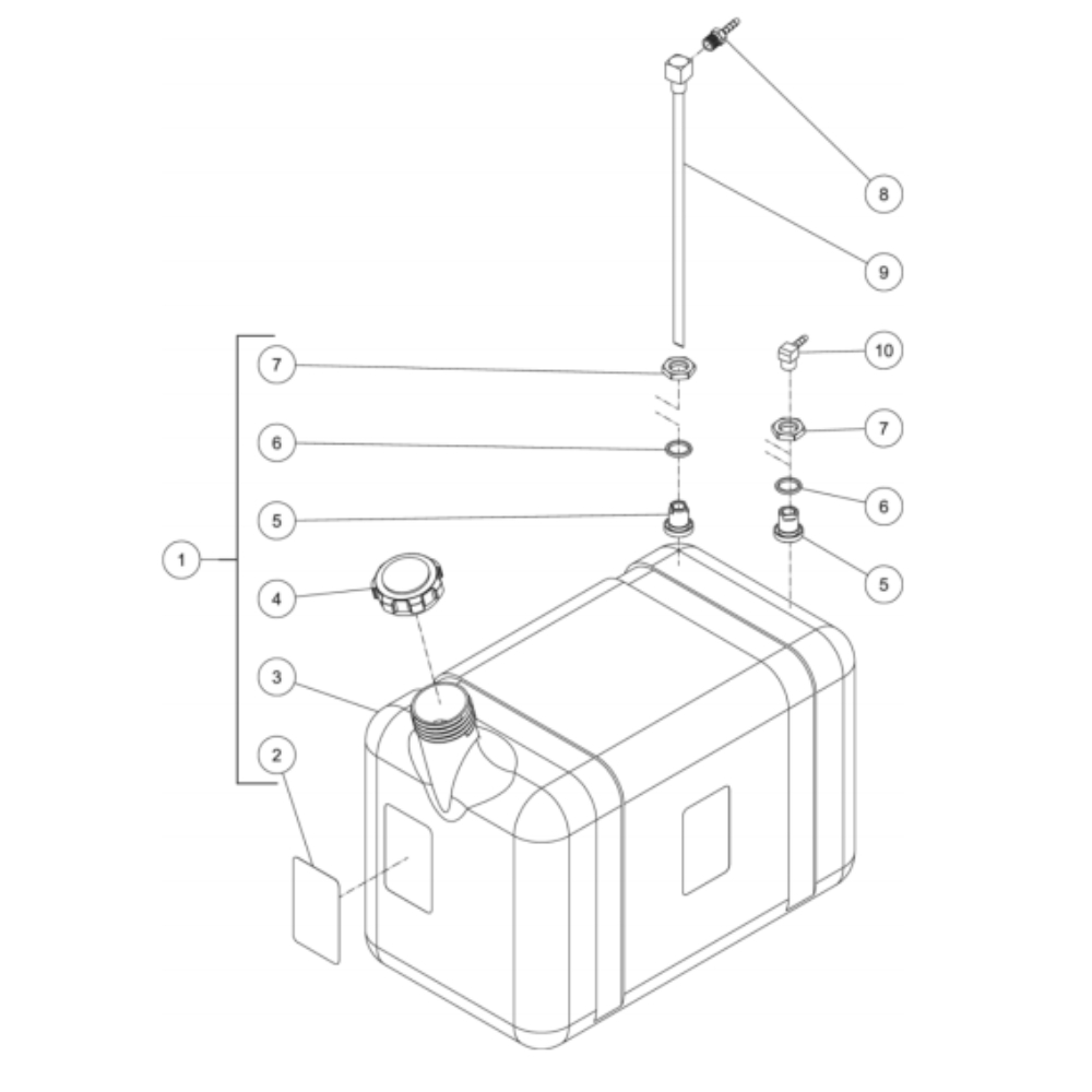 Burner Fuel Tank Diagram and Parts List for HDS-4005-1H6G  Mi-T-M Pressure Washer