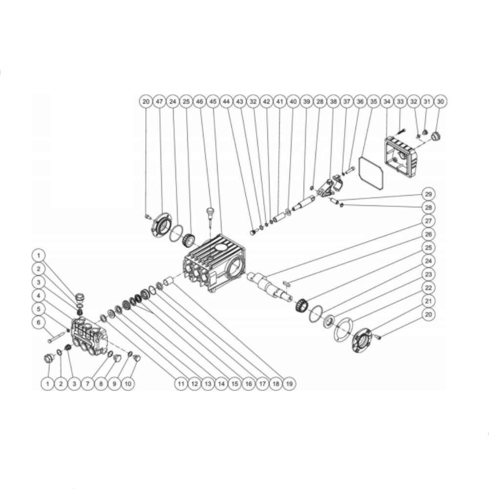 Pump Diagram and Parts List for HDC-3505-0B7G  Mi-T-M Pressure Washer
