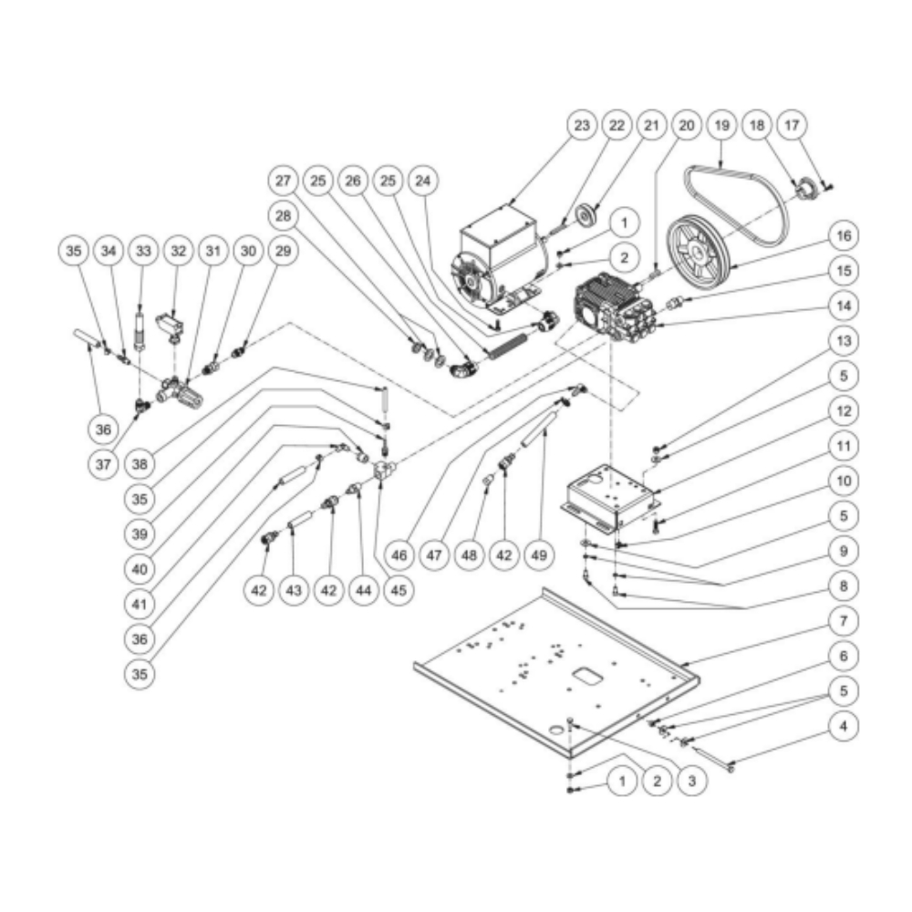 Motor/Pump Diagram and Parts List for HHS-1502-1E1A  Mi-T-M Pressure Washer