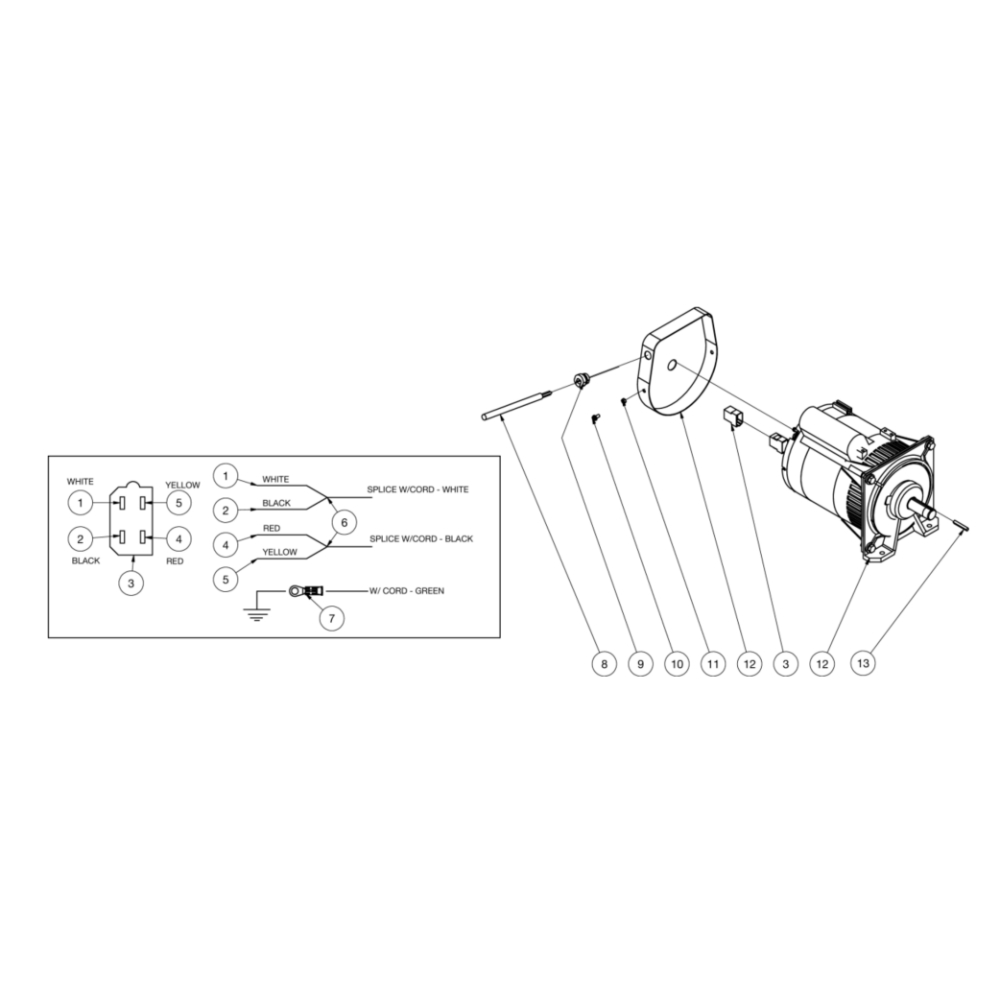 Alternator Diagram and Parts List for HS-3006-0MDK  Mi-T-M Pressure Washer