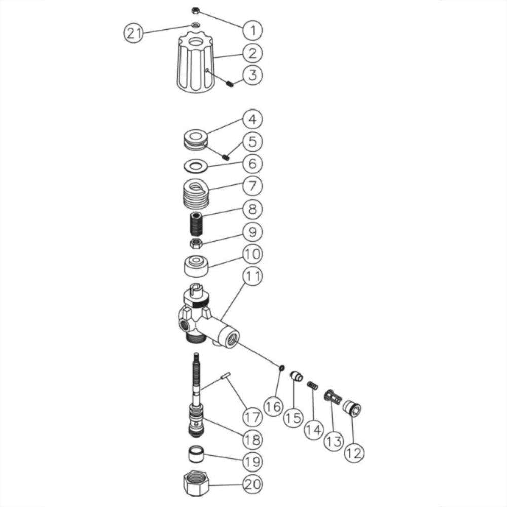 Unloader Diagram and Parts List for HG-3004-1208  Mi-T-M Pressure Washer
