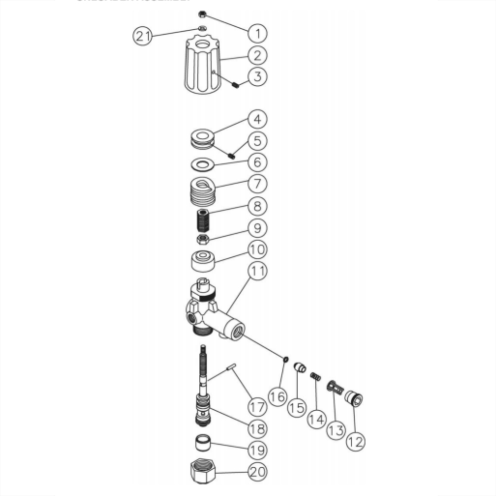 Unloader Diagram and Parts List for HG-2004-3230  Mi-T-M Pressure Washer