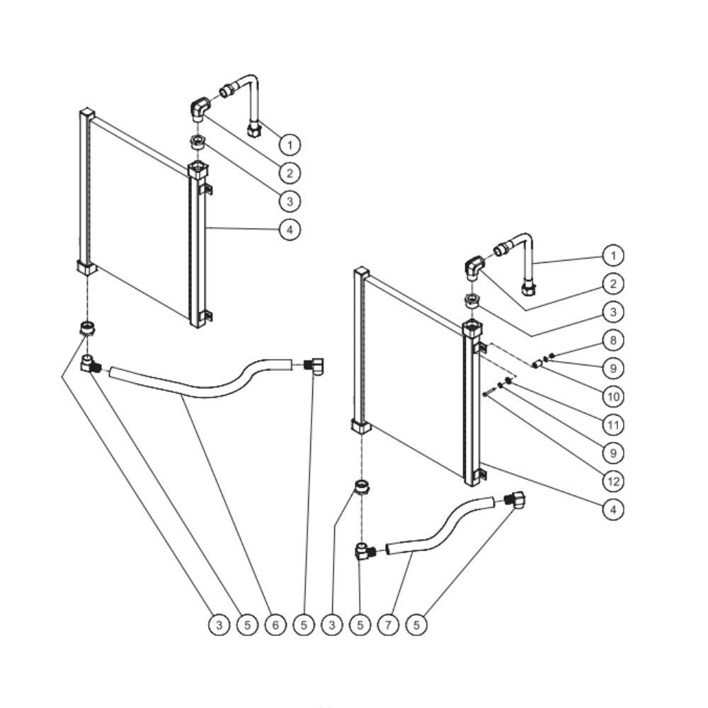 Aftercooler Diagram and Parts List for ADD-46310-120HM  Mi-T-M Compressor