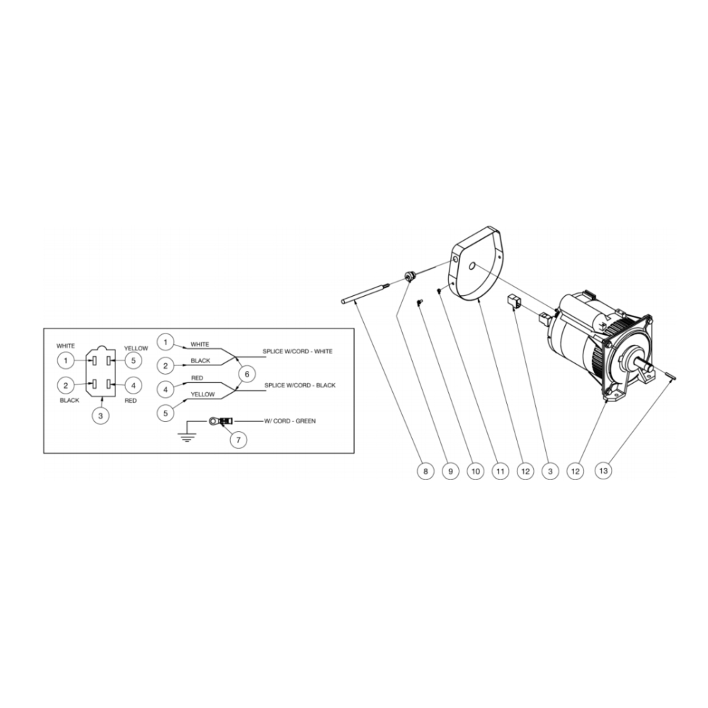 Alternator Diagram and Parts List for HS-3505-1MGH  Mi-T-M Pressure Washer