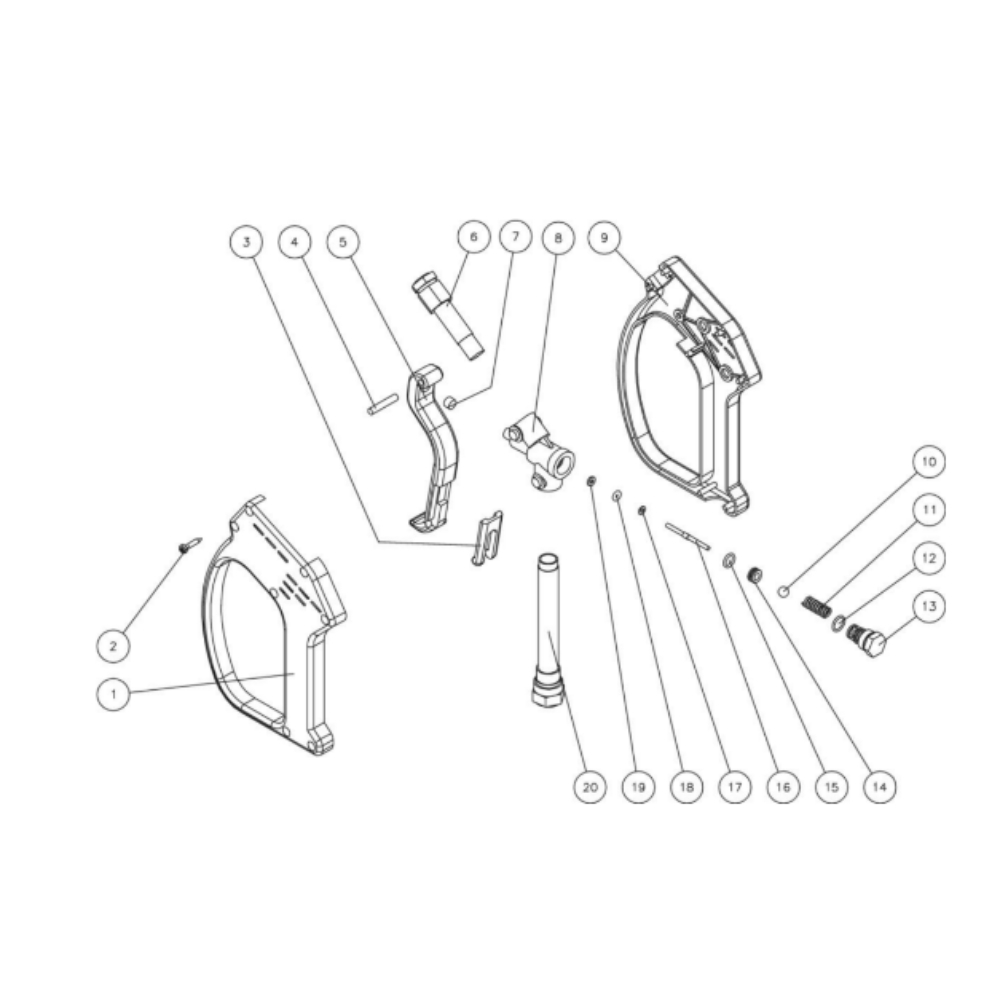 Gun Diagram and Parts List for HDS-3506-0H6A  Mi-T-M Pressure Washer
