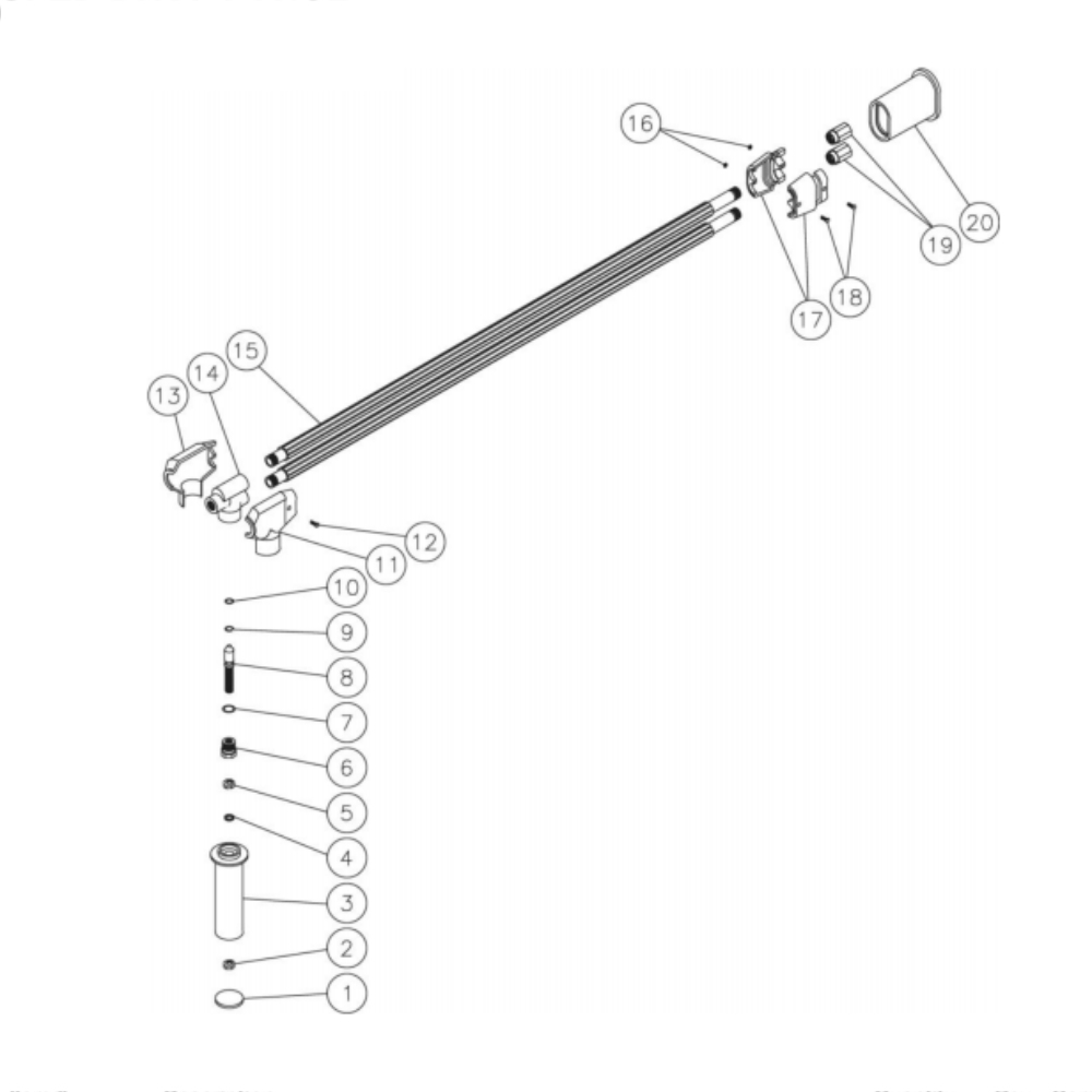 Angled Dual Lance Diagram and Parts List for HG-2004-3208  Mi-T-M Pressure Washer