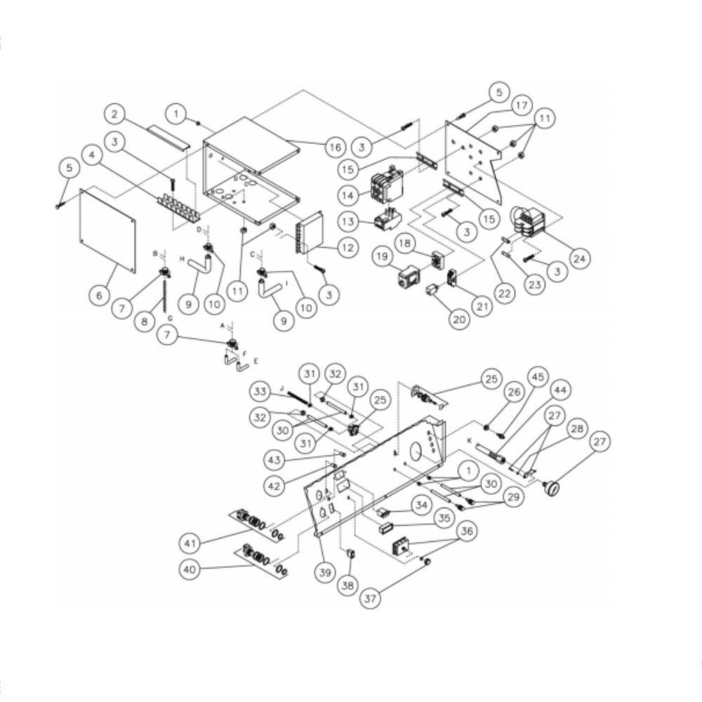 Control Panel Diagram and Parts List for HG-2205-0M10  Mi-T-M Pressure Washer