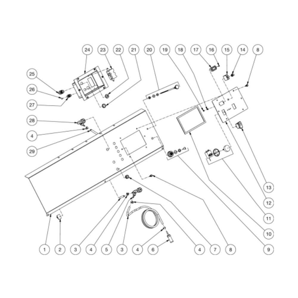 Control Panel Diagram and Parts List for HDS-3505-0K6A  Mi-T-M Pressure Washer
