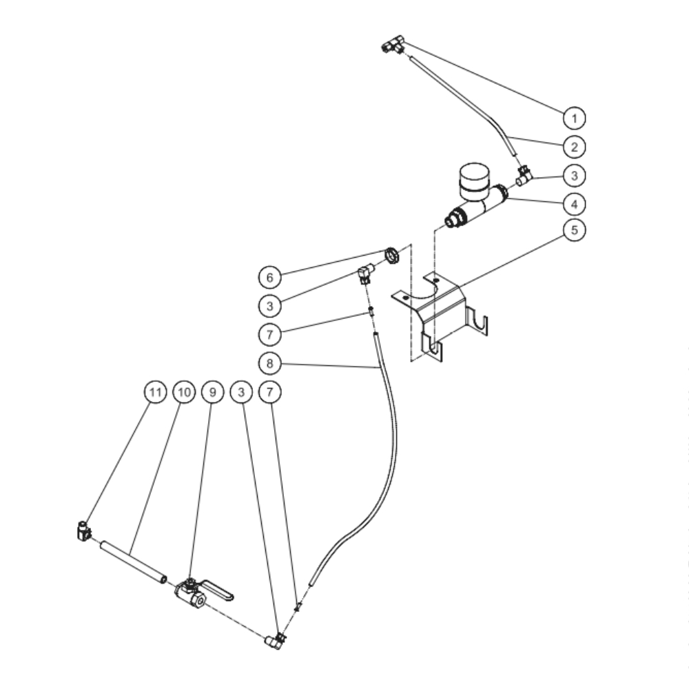 Aftercooler Diagram and Parts List for AED-46315-120H  Mi-T-M Compressor