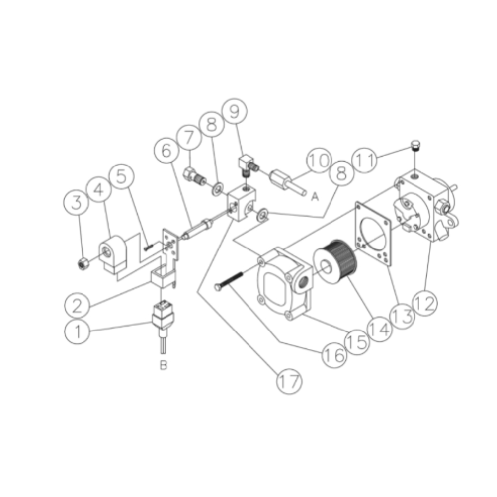 Fuel Pump/Solenoid Diagram and Parts List for HHD-3004-0E5G  Mi-T-M Pressure Washer