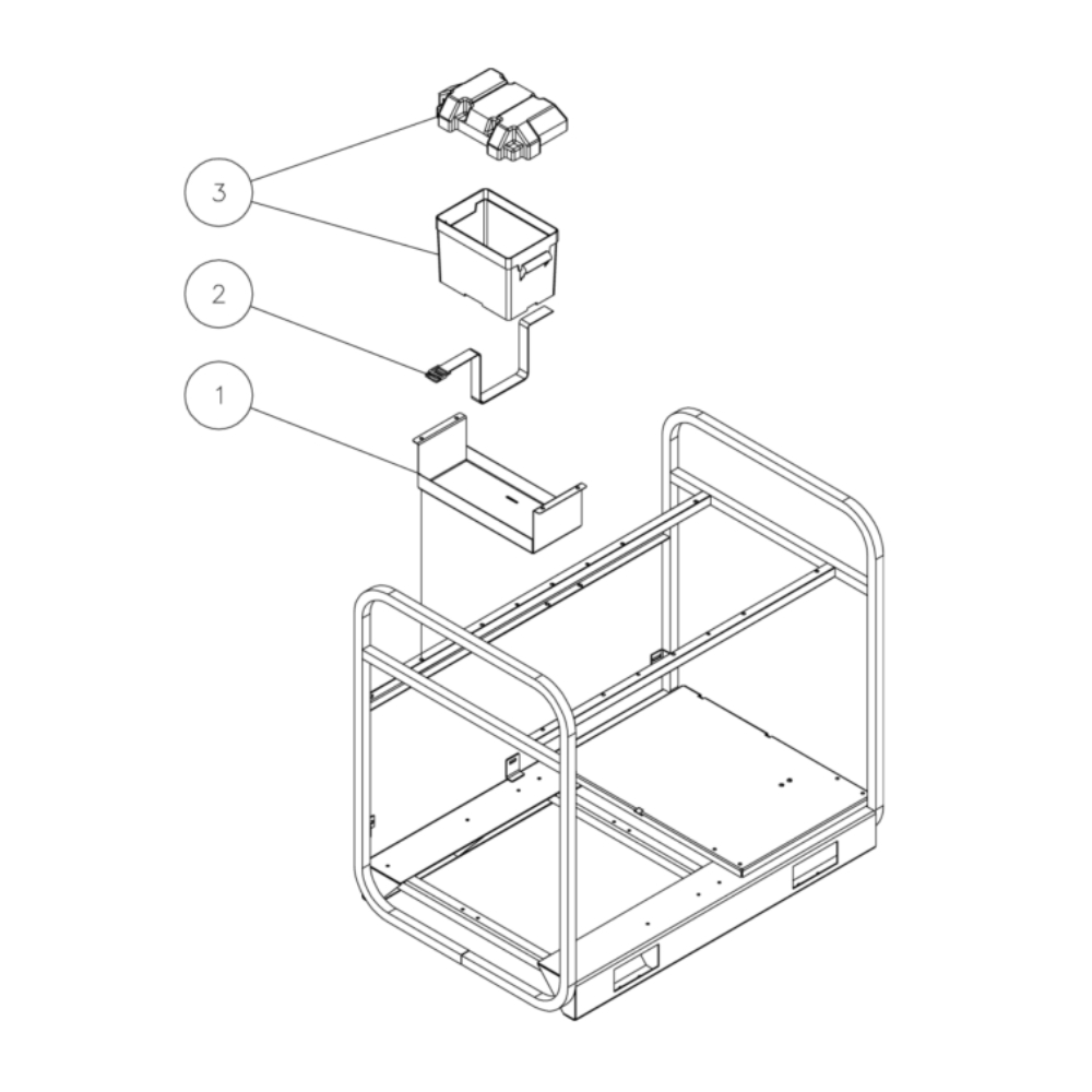 Battery Box Diagram and Parts List for HDS-3505-0V6G  Mi-T-M Pressure Washer