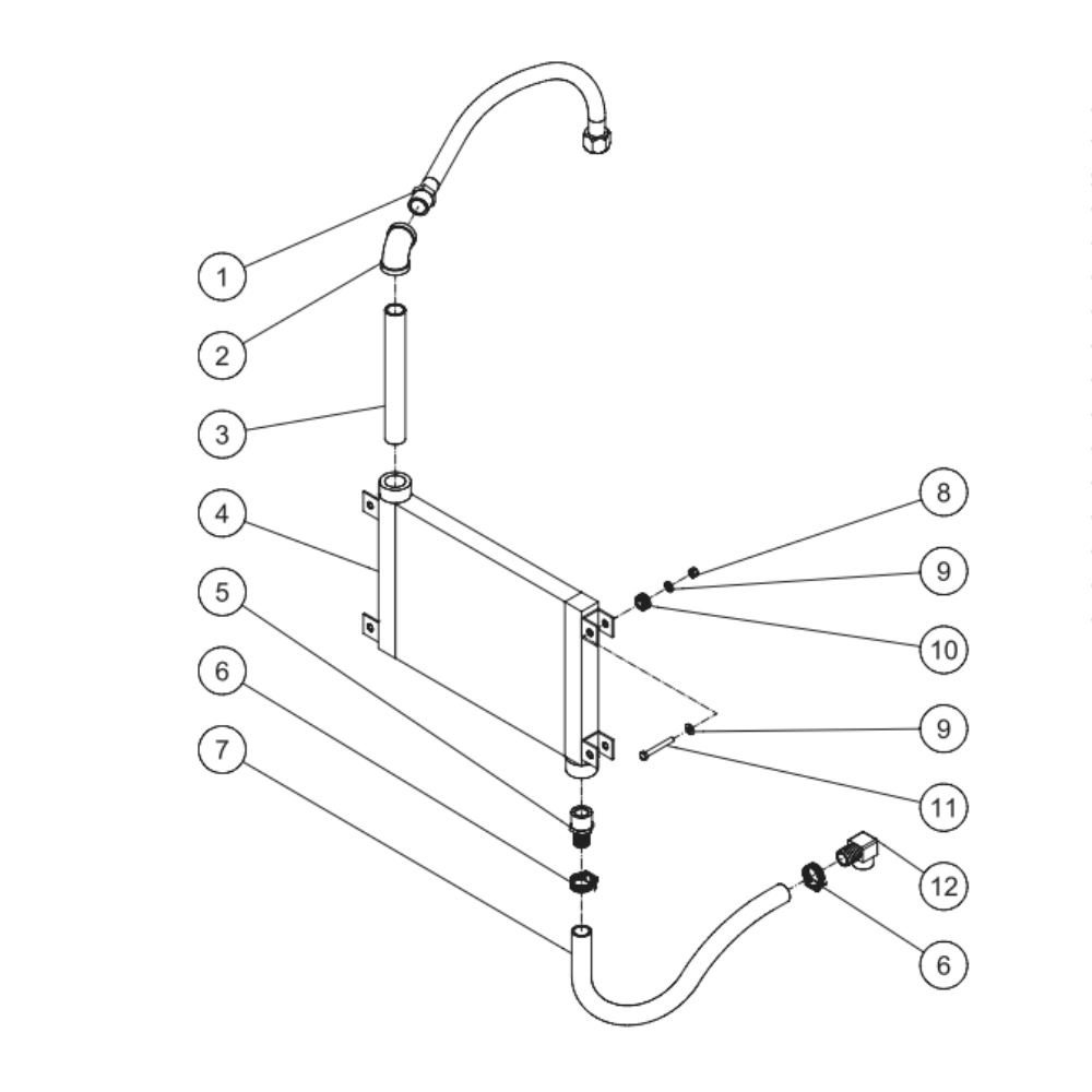 Aftercooler Diagram and Parts List for AES-20315-120HM  Mi-T-M Compressor