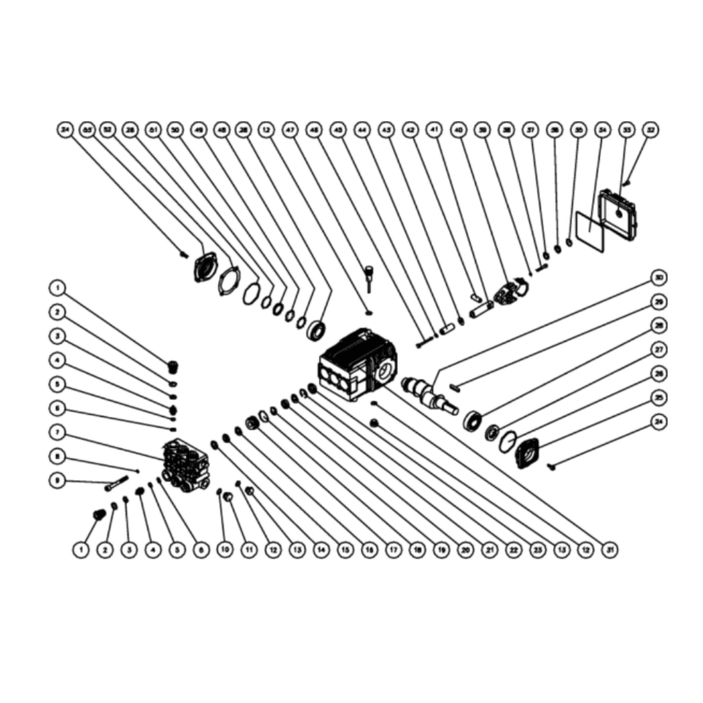 Pump Diagram and Parts List for HDS-3505-0V6A  Mi-T-M Pressure Washer