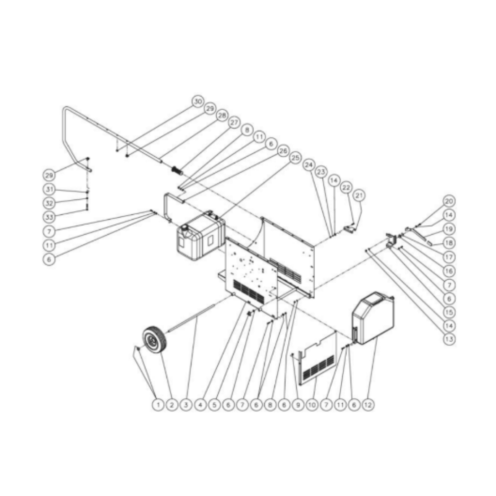 Chassis Diagram and Parts List for HHD-3005-0E3G  Mi-T-M Pressure Washer