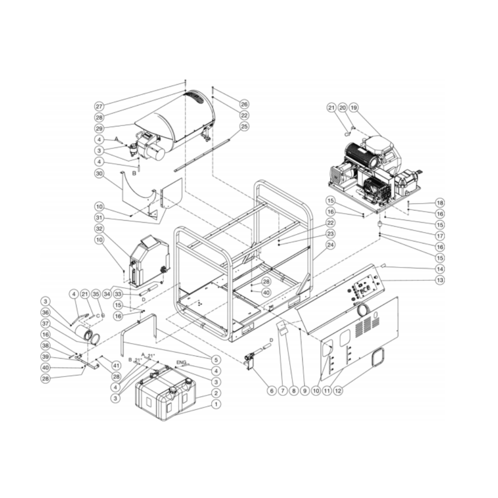 Unit Diagram and Parts List for HDS-3506-1H6G  Mi-T-M Pressure Washer