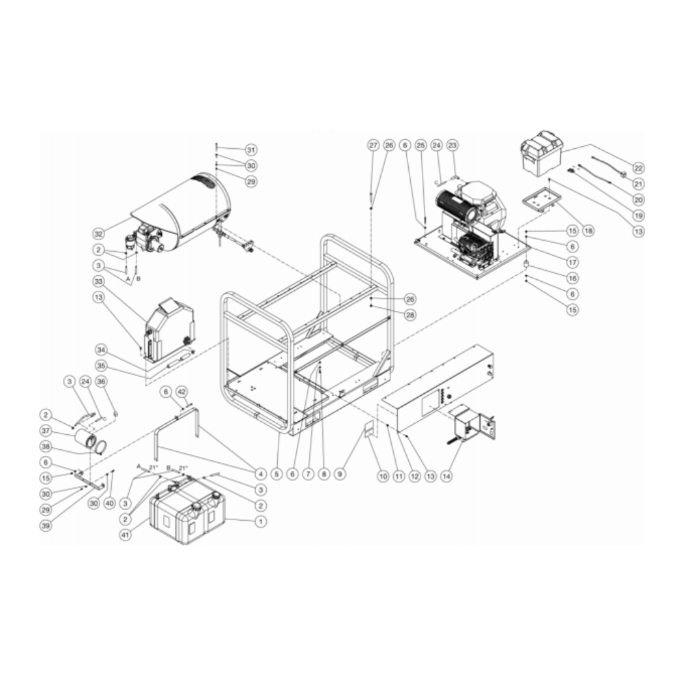 Unit Diagram and Parts List for HDC-4004-0K6A  Mi-T-M Pressure Washer