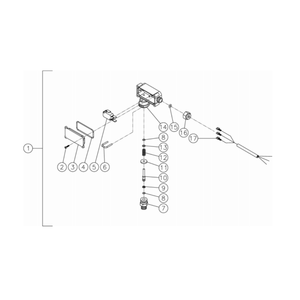 Pressure Switch Diagram and Parts List for HG-2004-1230  Mi-T-M Pressure Washer