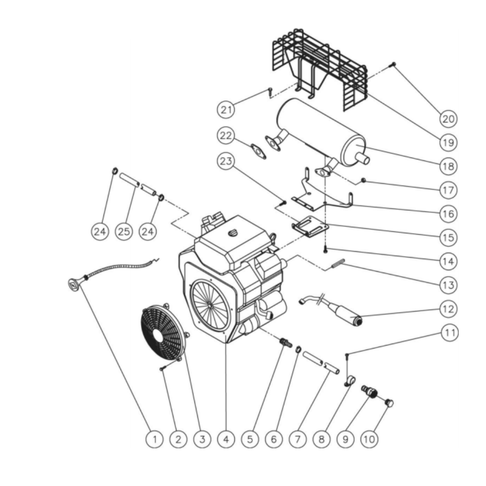 Engine Diagram and Parts List for HDC-3005-0K6G  Mi-T-M Pressure Washer