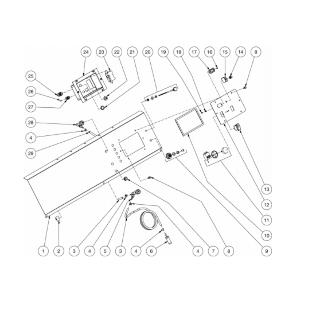 Control Panel Diagram and Parts List for HDS-4005-1H6G  Mi-T-M Pressure Washer
