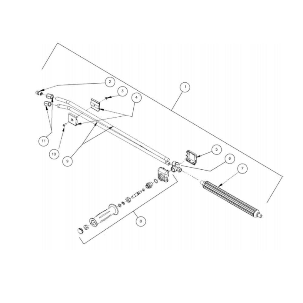 Dual Lance Diagram and Parts List for HDC-3005-0V6G  Mi-T-M Pressure Washer