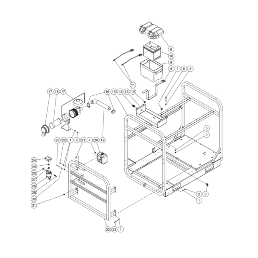 Frame Diagram and Parts List for HDC-3505-0B7G  Mi-T-M Pressure Washer
