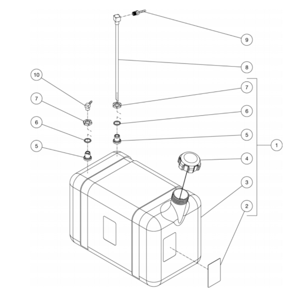 Gas Tank Diagram and Parts List for HDS-4005-2H6G  Mi-T-M Pressure Washer