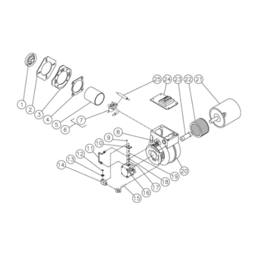 Burner Diagram and Parts List for HDS-3505-0V6A  Mi-T-M Pressure Washer