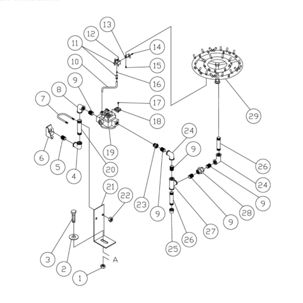 Burner/Piping Diagram and Parts List for HG-2205-0M10  Mi-T-M Pressure Washer