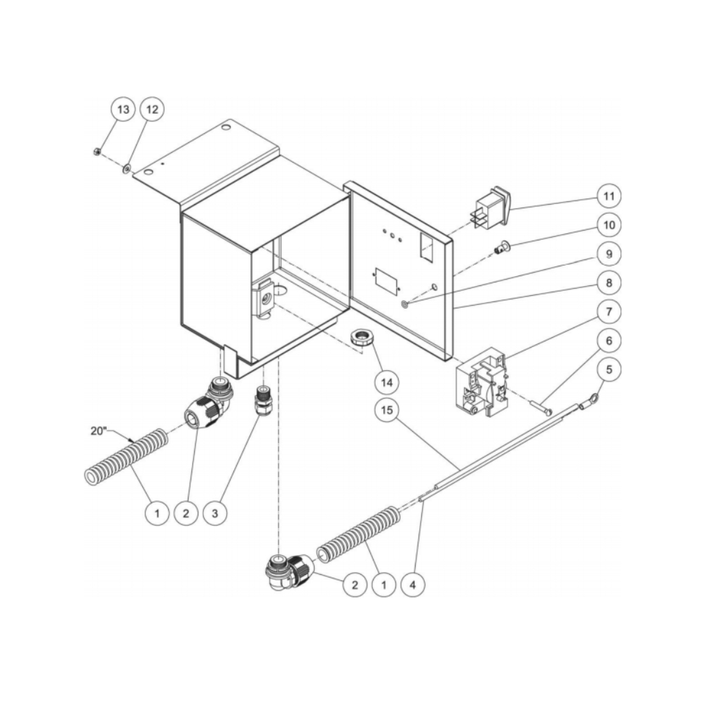 Electrical Box Diagram and Parts List for HDC-3505-1H6G  Mi-T-M Pressure Washer