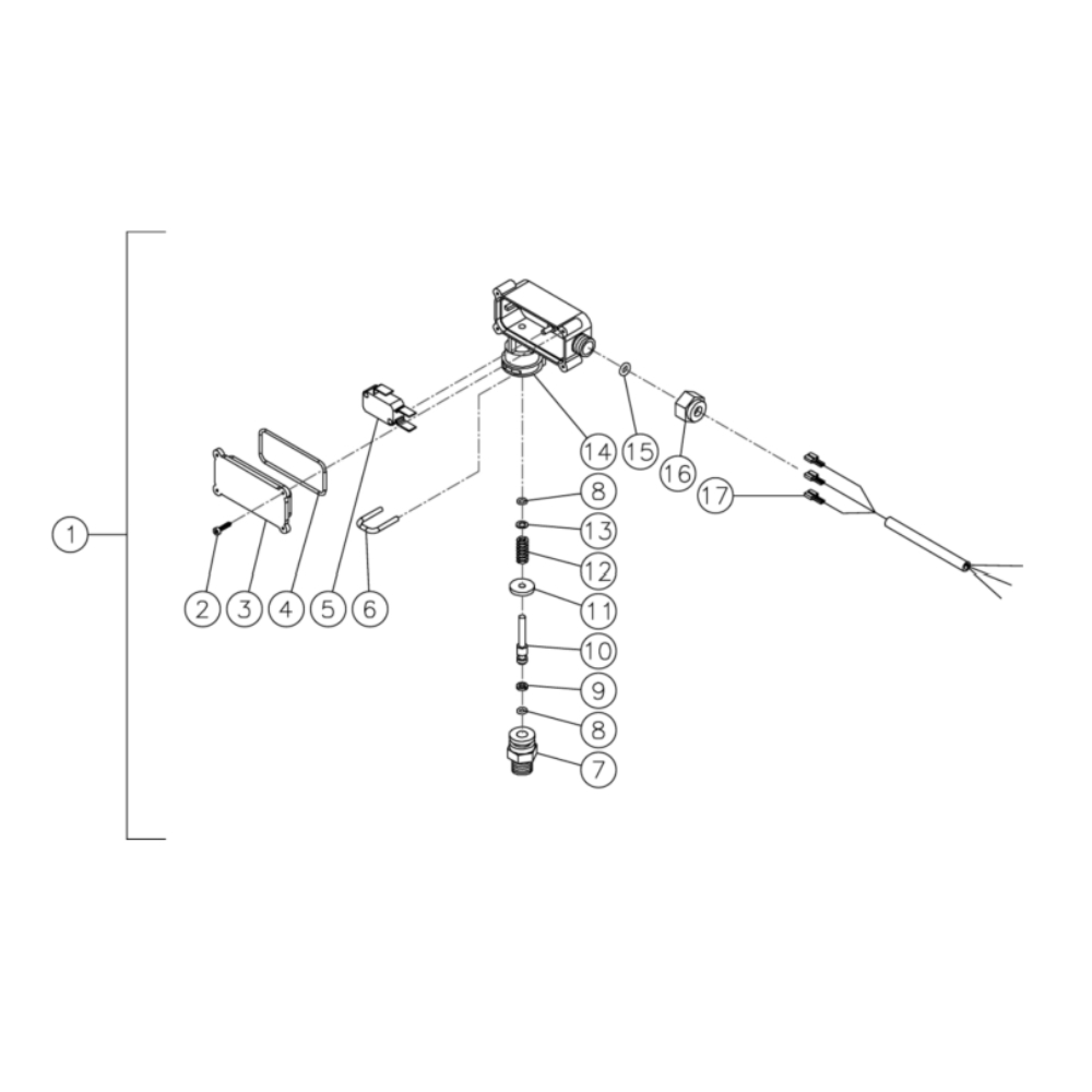Pressure Switch Diagram and Parts List for HG-1805-1208  Mi-T-M Pressure Washer