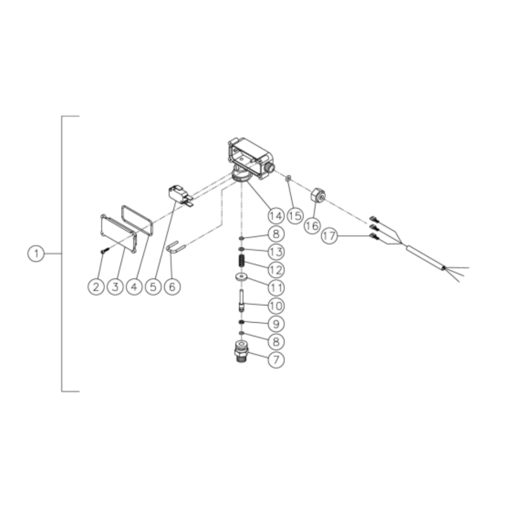Pressure Switch Diagram and Parts List for HHD-3005-0E9G  Mi-T-M Pressure Washer