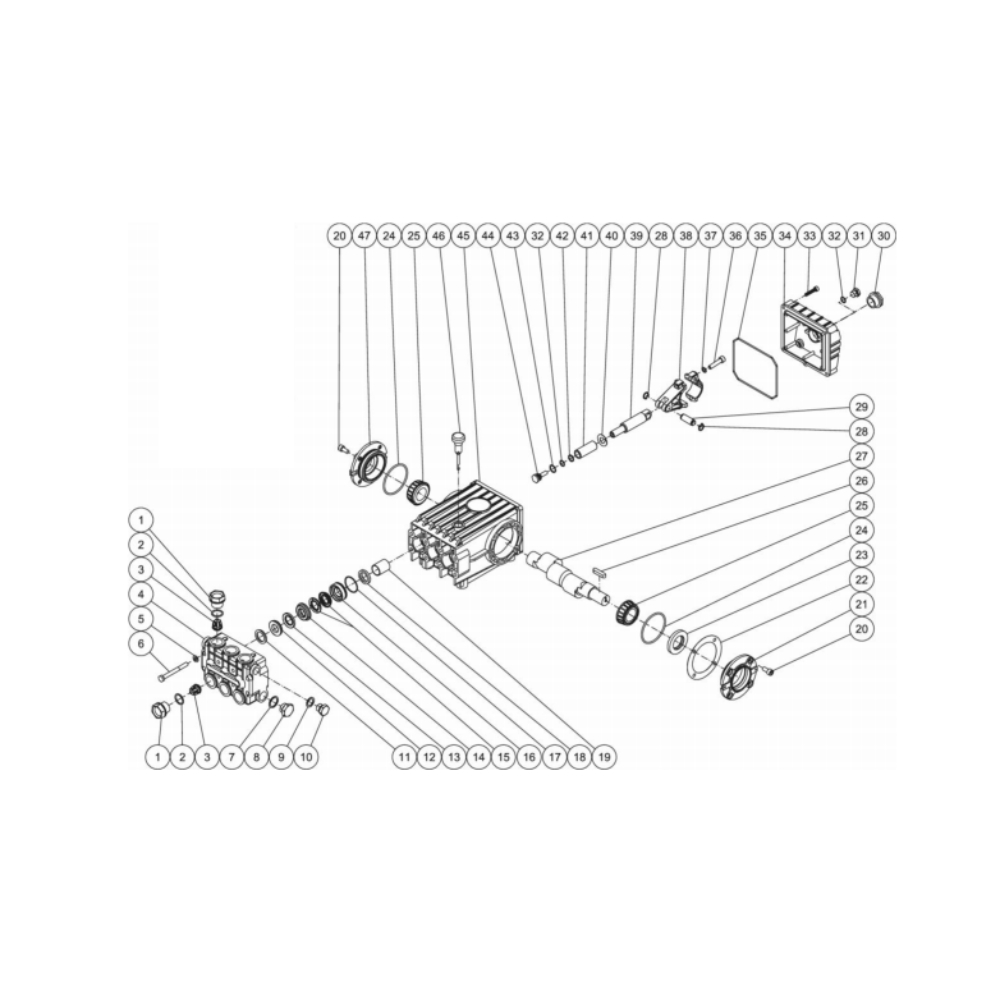 Pump Diagram and Parts List for HS-3505-0MGK  Mi-T-M Pressure Washer