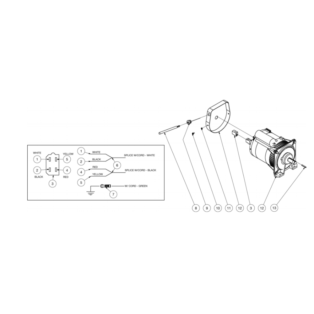Alternator Diagram and Parts List for HS-4004-0MAV  Mi-T-M Pressure Washer