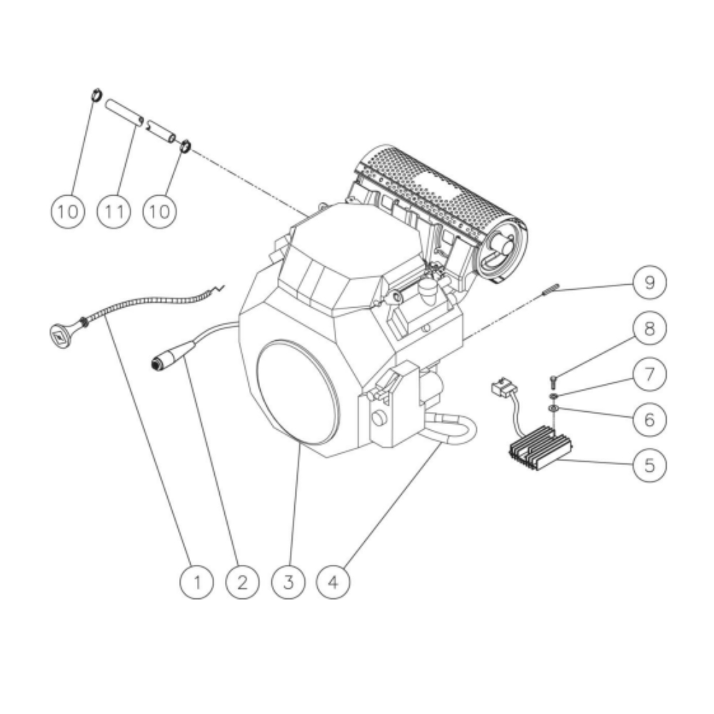 Engine Diagram and Parts List for HDS-3008-1H6G  Mi-T-M Pressure Washer