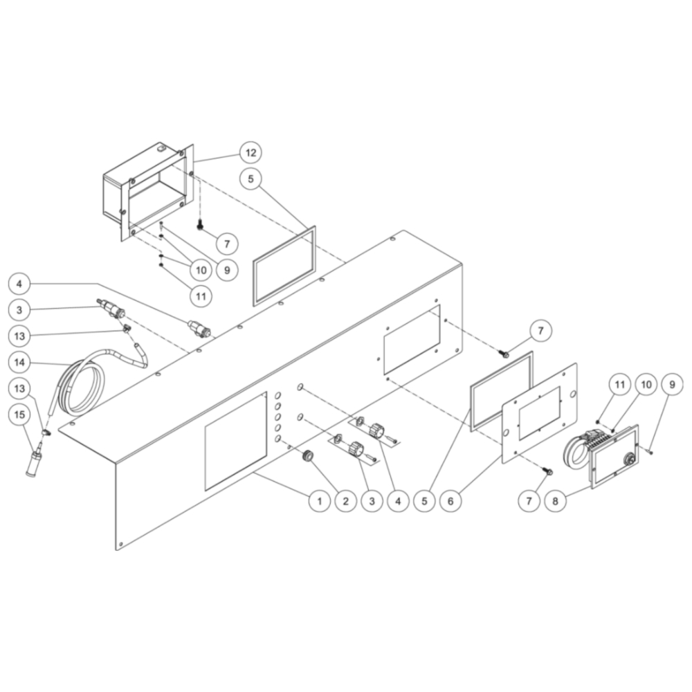 Control Panel Diagram and Parts List for HVS-3505-0B7G  Mi-T-M Pressure Washer