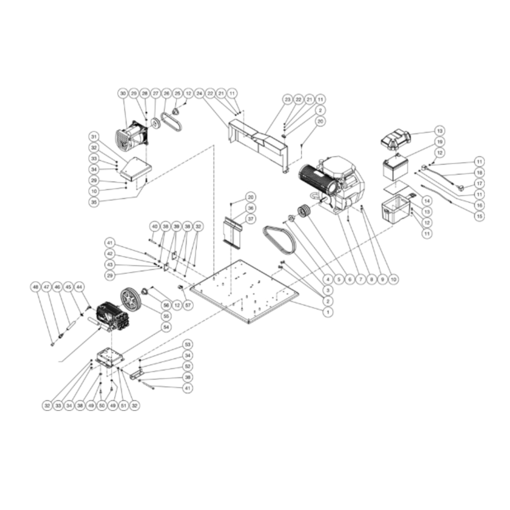 Isolation Plate Diagram and Parts List for HDS-3505-0K6A  Mi-T-M Pressure Washer