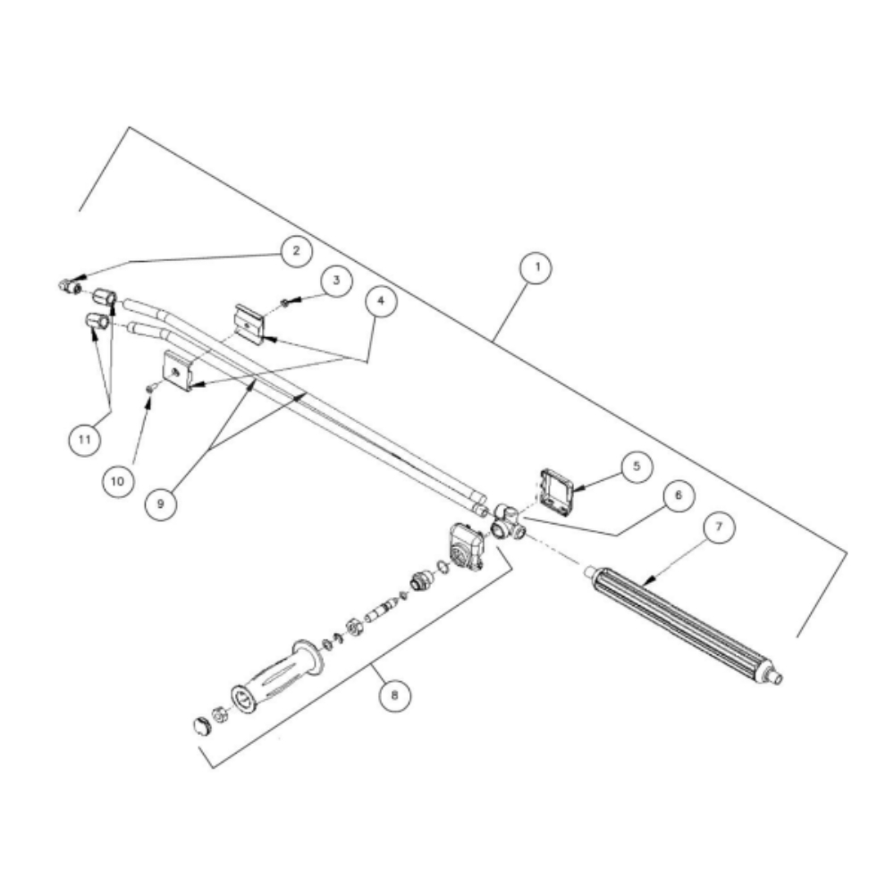 Dual Lance Diagram and Parts List for HDS-3506-0K6A  Mi-T-M Pressure Washer