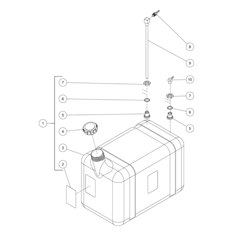 Burner Fuel Tank Diagram and Parts List for HDS-3505-0V6G  Mi-T-M Pressure Washer