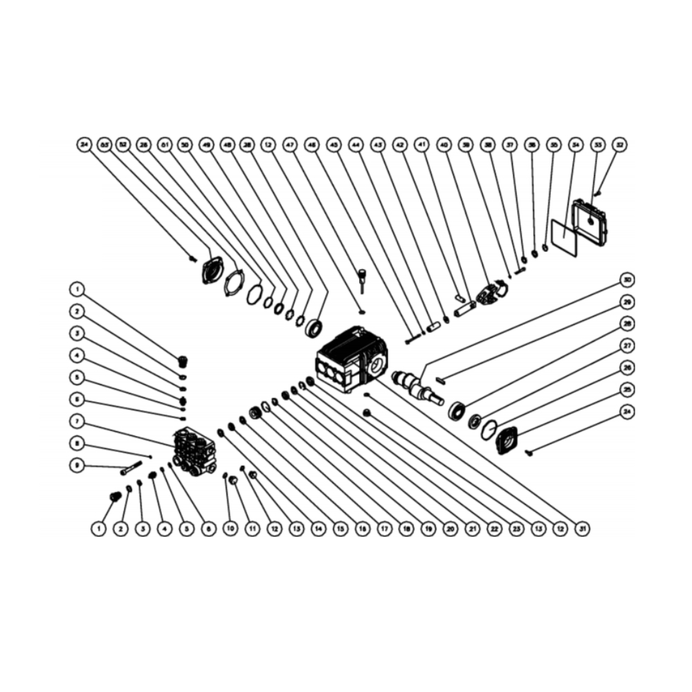 Pump Diagram and Parts List for HDS-4005-0K6G  Mi-T-M Pressure Washer