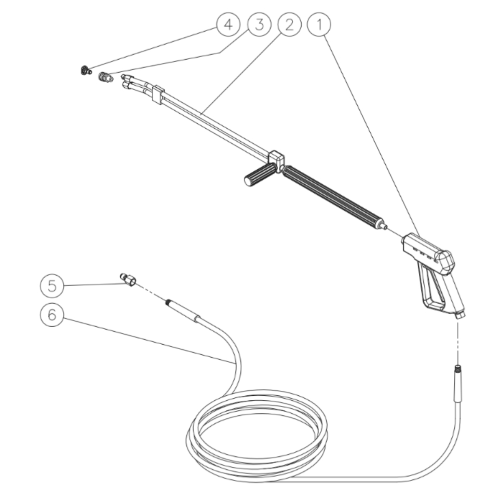 Gun/Wand/Hose (After Serial #15024154) Diagram and Parts List for HEG  Mi-T-M Pressure Washer