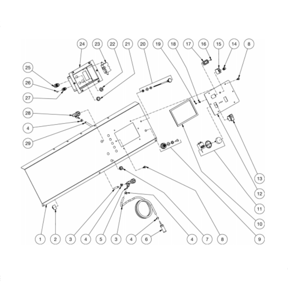 Control Panel Diagram and Parts List for HDS-4005-1K6G  Mi-T-M Pressure Washer