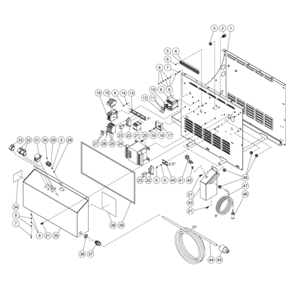 Electric Box Diagram and Parts List for HHS-2004-2E4G  Mi-T-M Pressure Washer