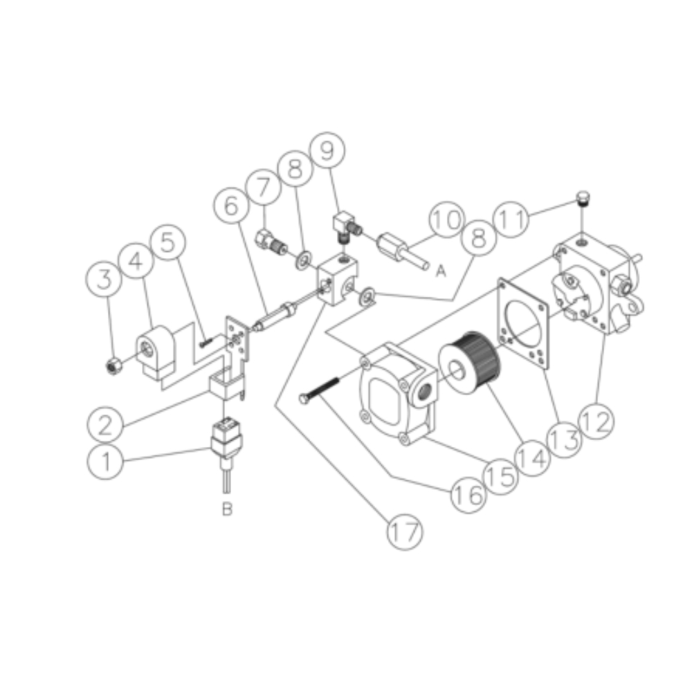 Fuel Pump/Solenoid Diagram and Parts List for HHS-2004-0E3G  Mi-T-M Pressure Washer