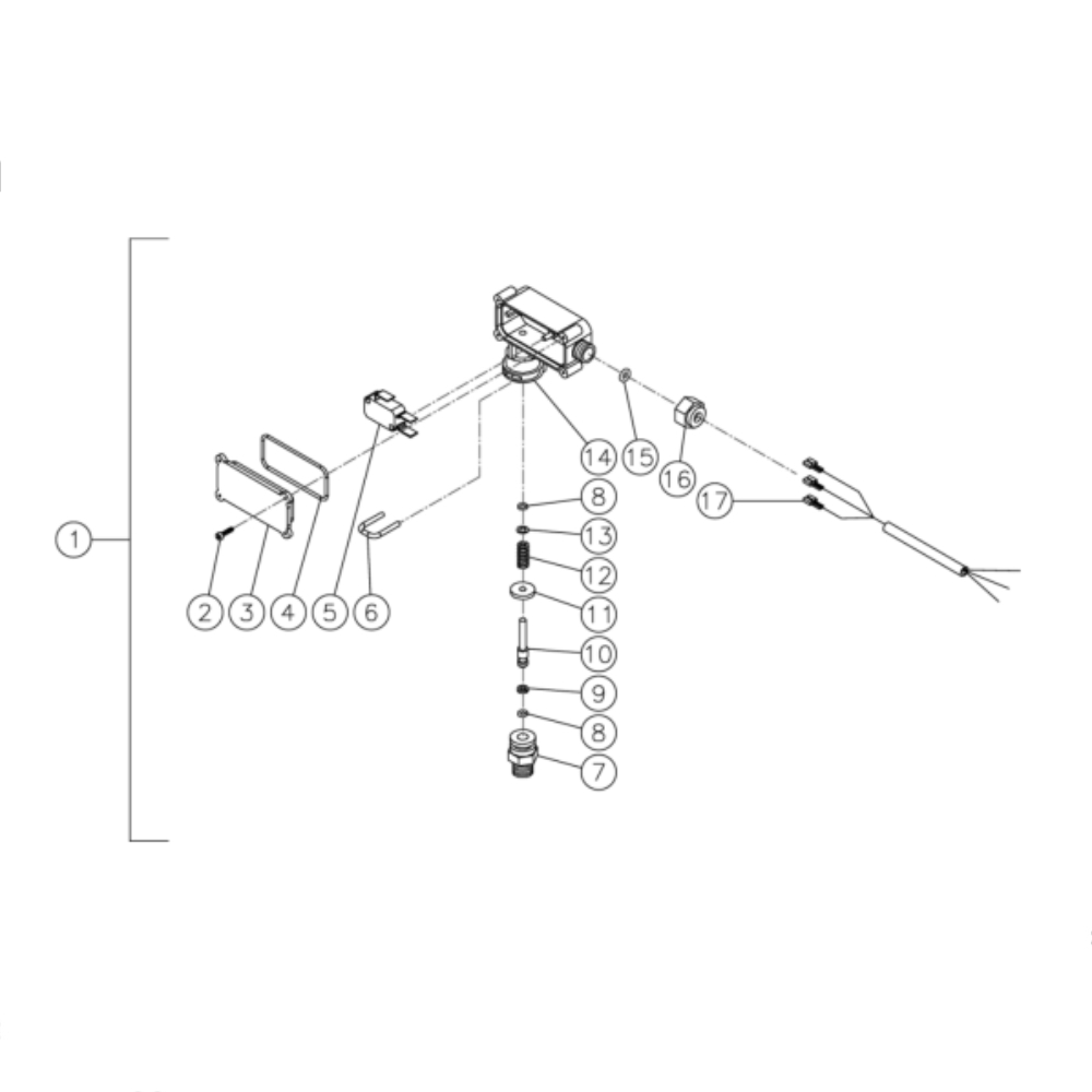 Pressure Switch Diagram and Parts List for HG-3004-0M30  Mi-T-M Pressure Washer