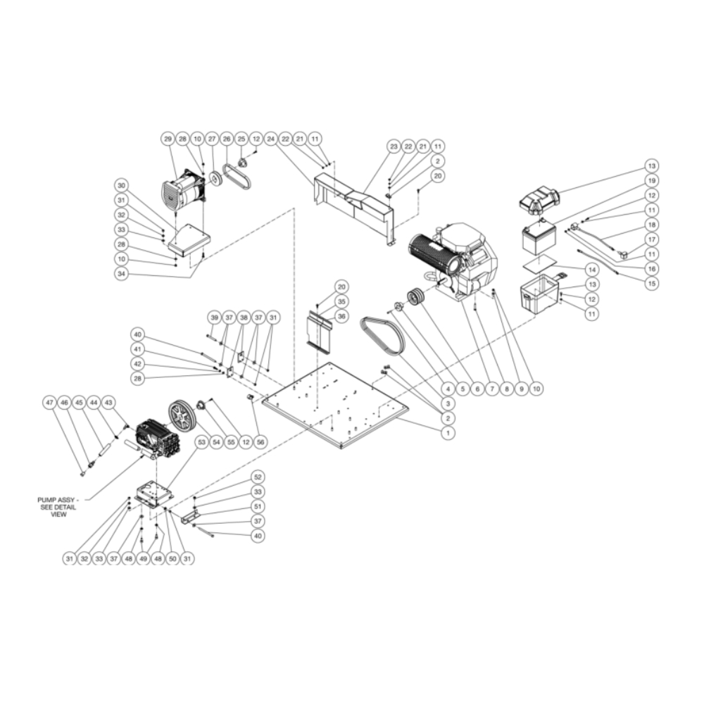 Isolation Plate Diagram and Parts List for HS-3505-0MGK  Mi-T-M Pressure Washer