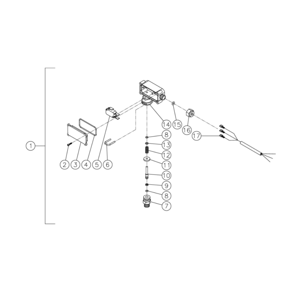 Pressure Switch Diagram and Parts List for HG-2004-0M10  Mi-T-M Pressure Washer